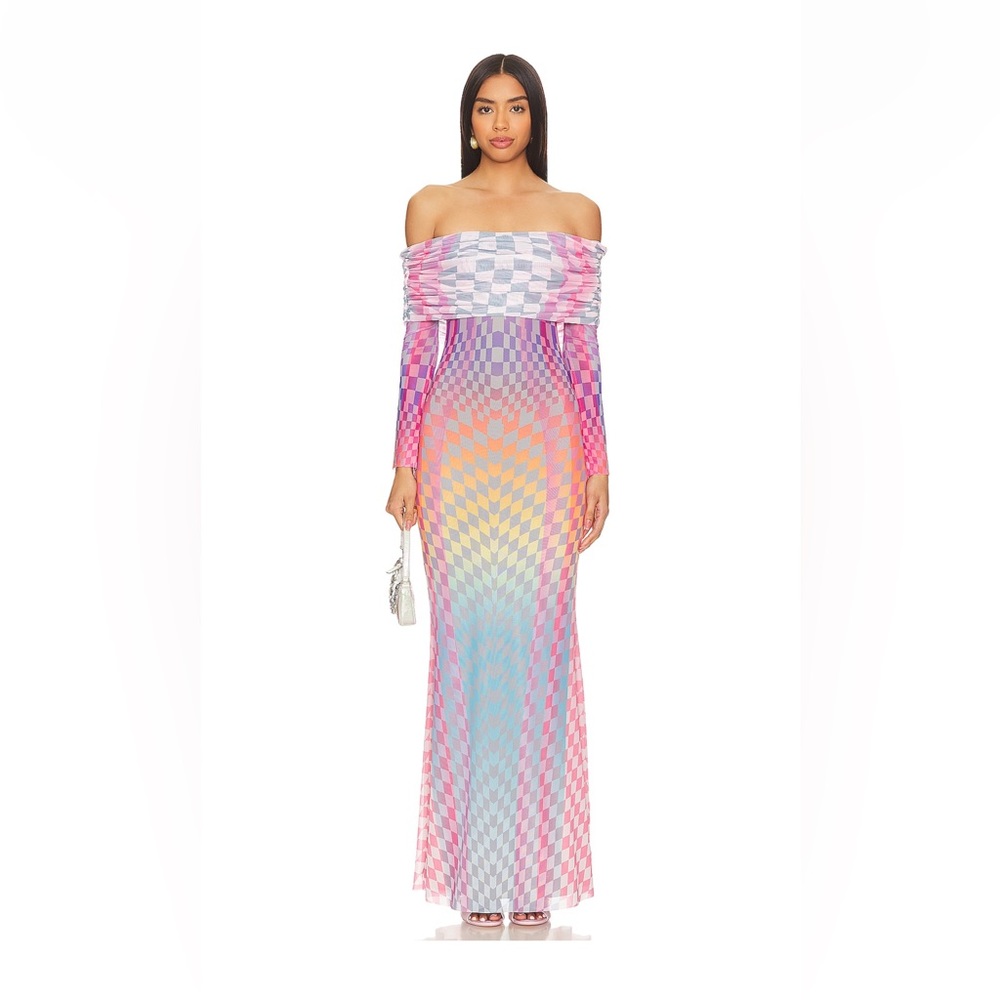 AFRM Thelma Dress in Grid Ombré
